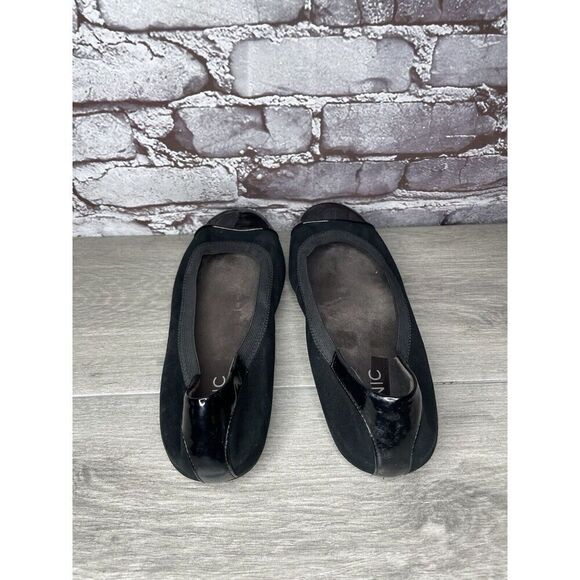 Vionic Spark Tiegan Black Suede Leather Patent Toe Ballet Flats Women Sz 9.5M US - Picture 5 of 16